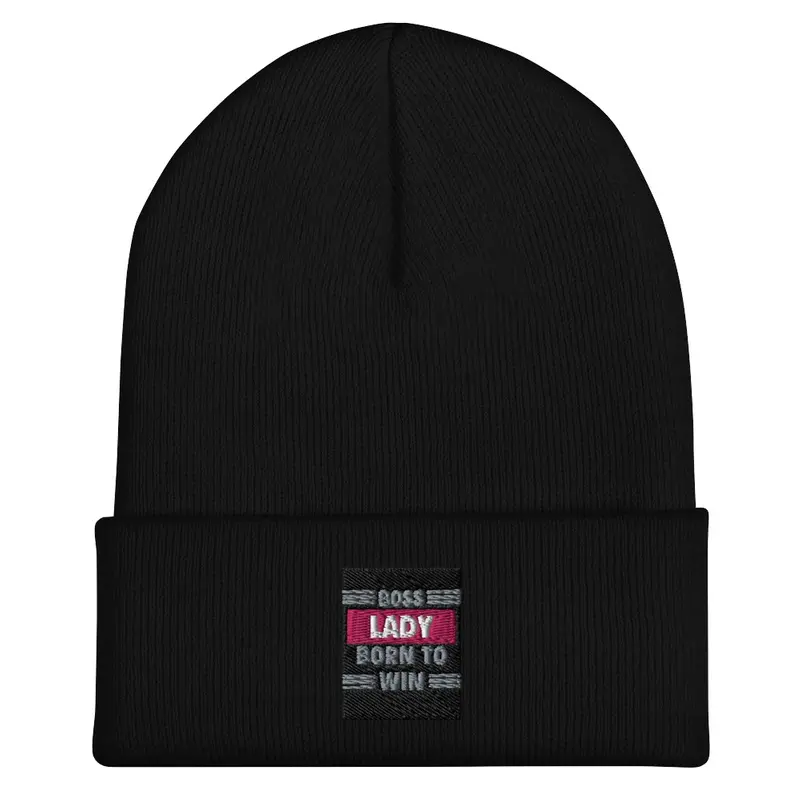 boss lady born to win winter hat